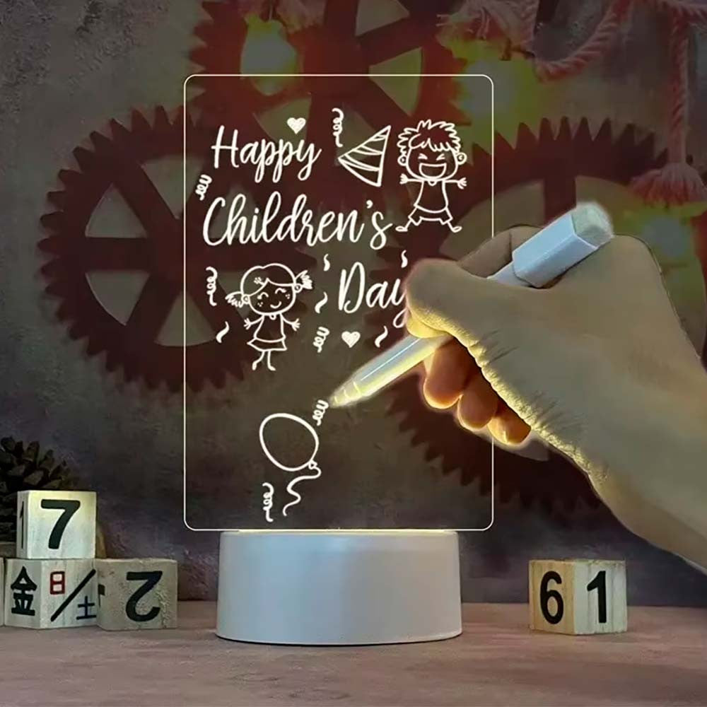 Світильник дошка для нотаток 17,5×12,5см, від USB, Білий / Нічник планер для записів / Нічник з дошкою для нотаток