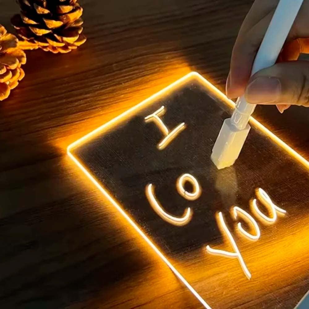 Світильник дошка для нотаток 17,5×12,5см, від USB, Білий / Нічник планер для записів / Нічник з дошкою для нотаток