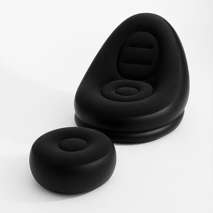 Надувний диван з пуфом Air Sofa - 116х98х83см, Чорний / Надувне крісло з пуфиком