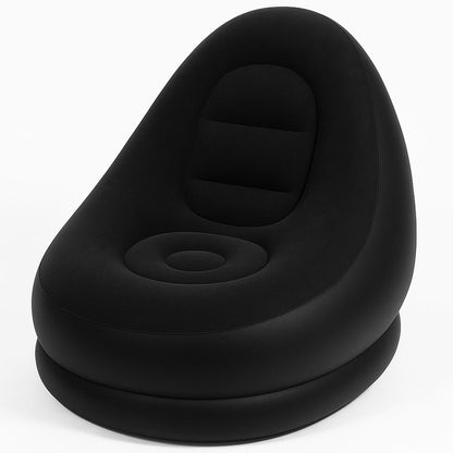 Надувний диван з пуфом Air Sofa - 116х98х83см, Чорний / Надувне крісло з пуфиком