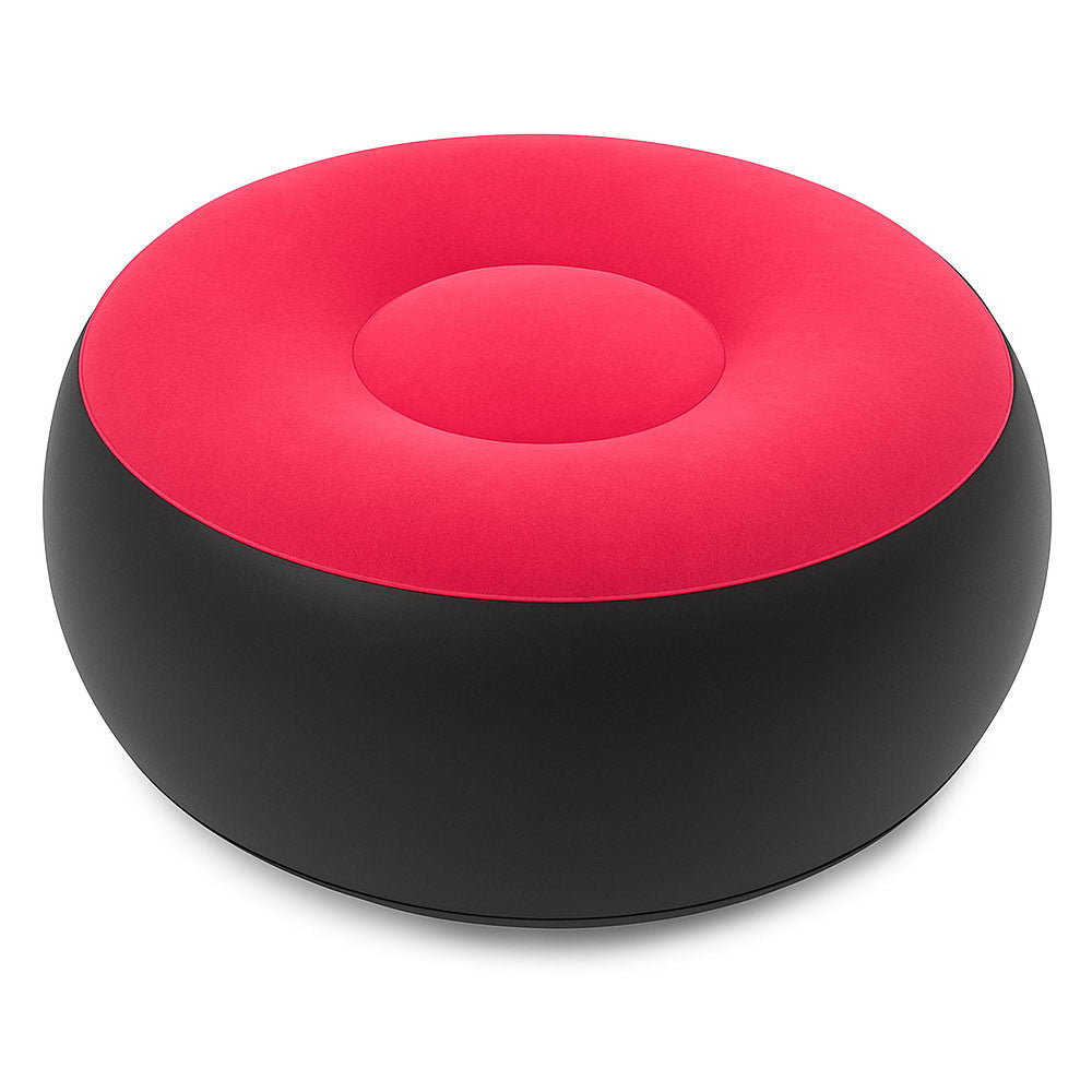 Надувний диван з пуфом Air Sofa - 116х98х83см, Рожевий / Надувне крісло з пуфом