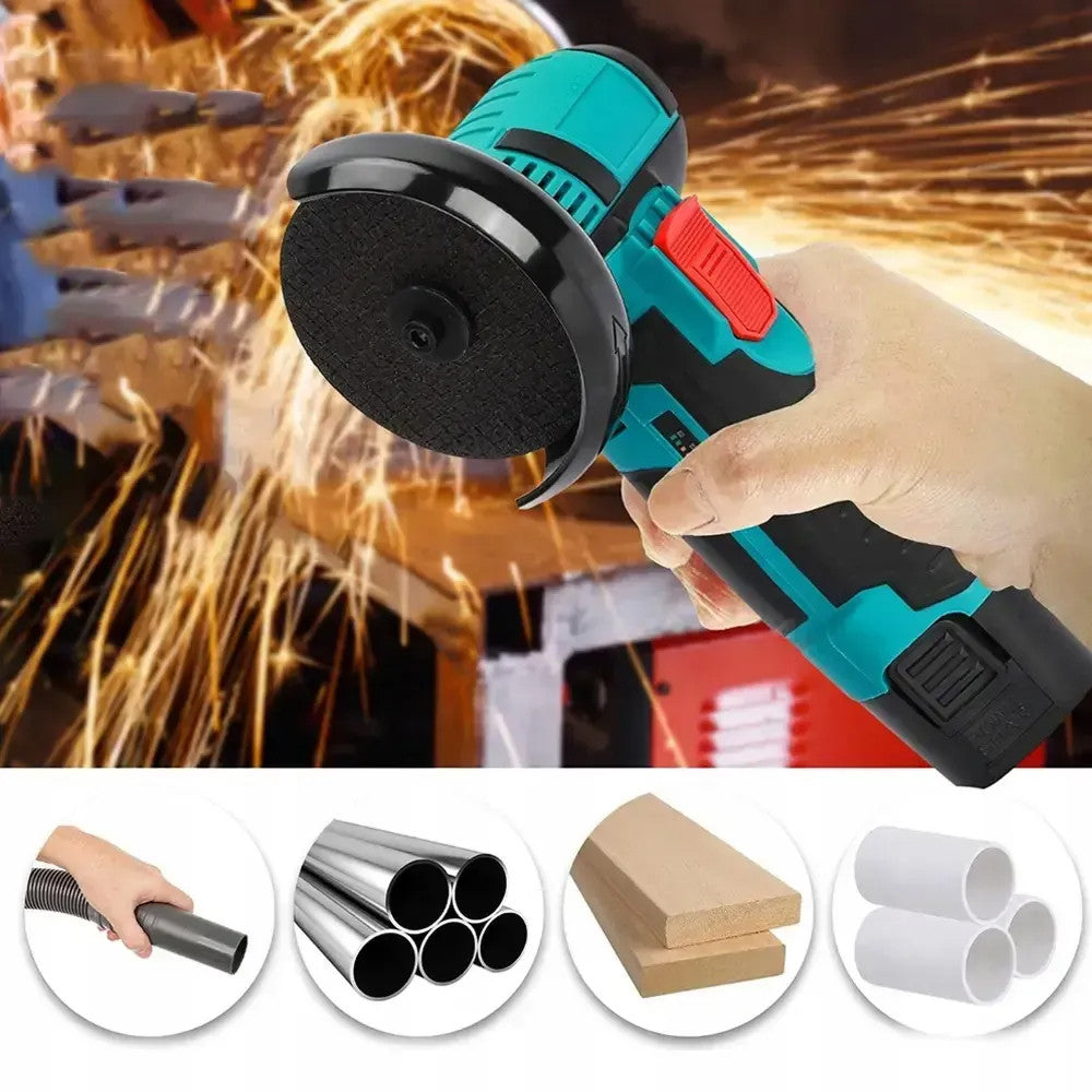 Акумуляторна болгарка + 2 диски, 1 акумулятор 12V / Електроболгарка для дому / Міні болгарка / УШМ