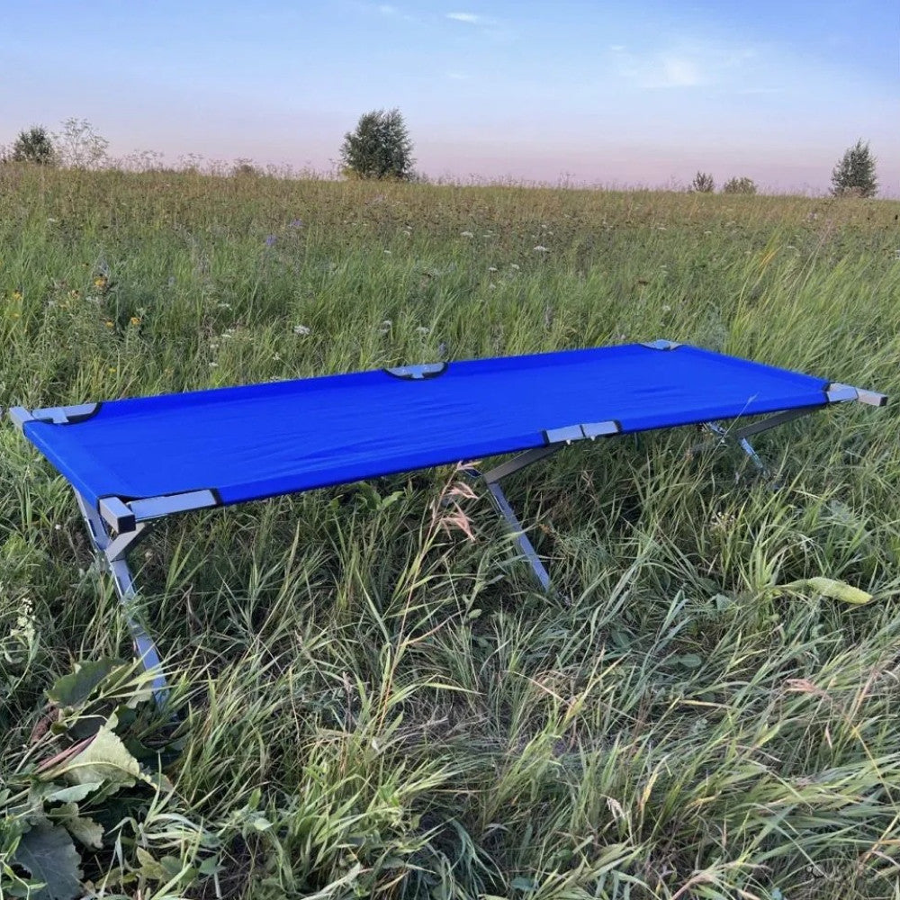 Ліжко розкладне для кемпінгу до 120 кг, 189х70х45см, Синій / Розкладачка ліжко туристичне
