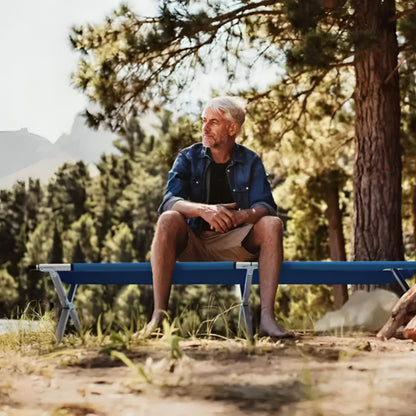 Ліжко розкладне для кемпінгу до 120 кг, 189х70х45см, Темно-синій / Розкладачка ліжко туристичне