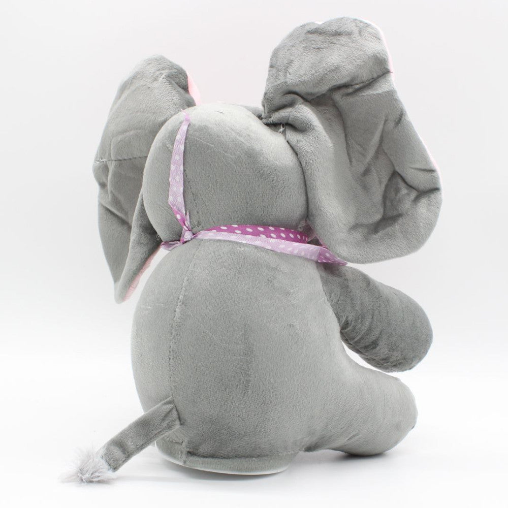 М'яка іграшка Слоник грає в хованки 35см, від батарейок / Інтерактивна іграшка Слон / Іграшка слоник плюшевый