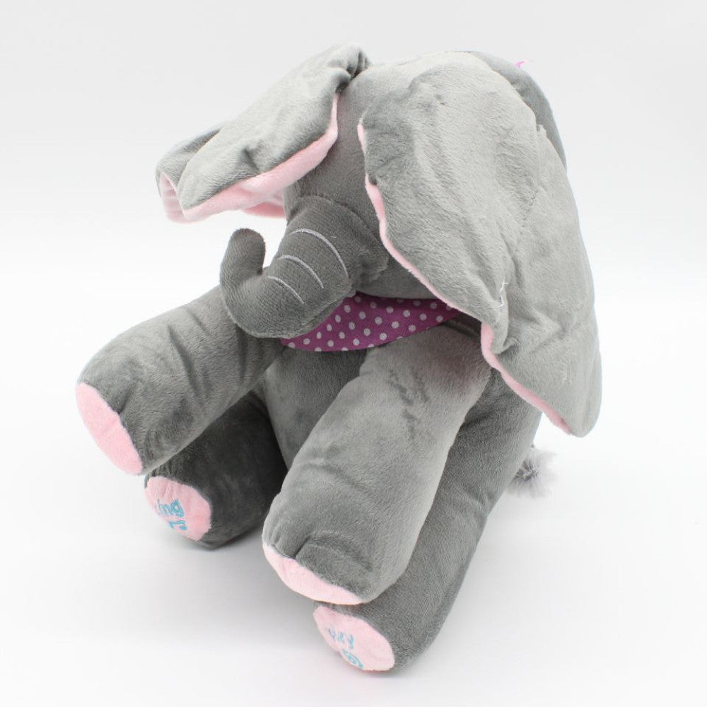 М'яка іграшка Слоник грає в хованки 35см, від батарейок / Інтерактивна іграшка Слон / Іграшка слоник плюшевый