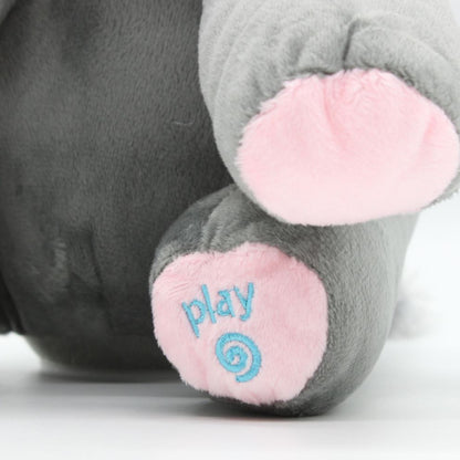 М'яка іграшка Слоник грає в хованки 35см, від батарейок / Інтерактивна іграшка Слон / Іграшка слоник плюшевый