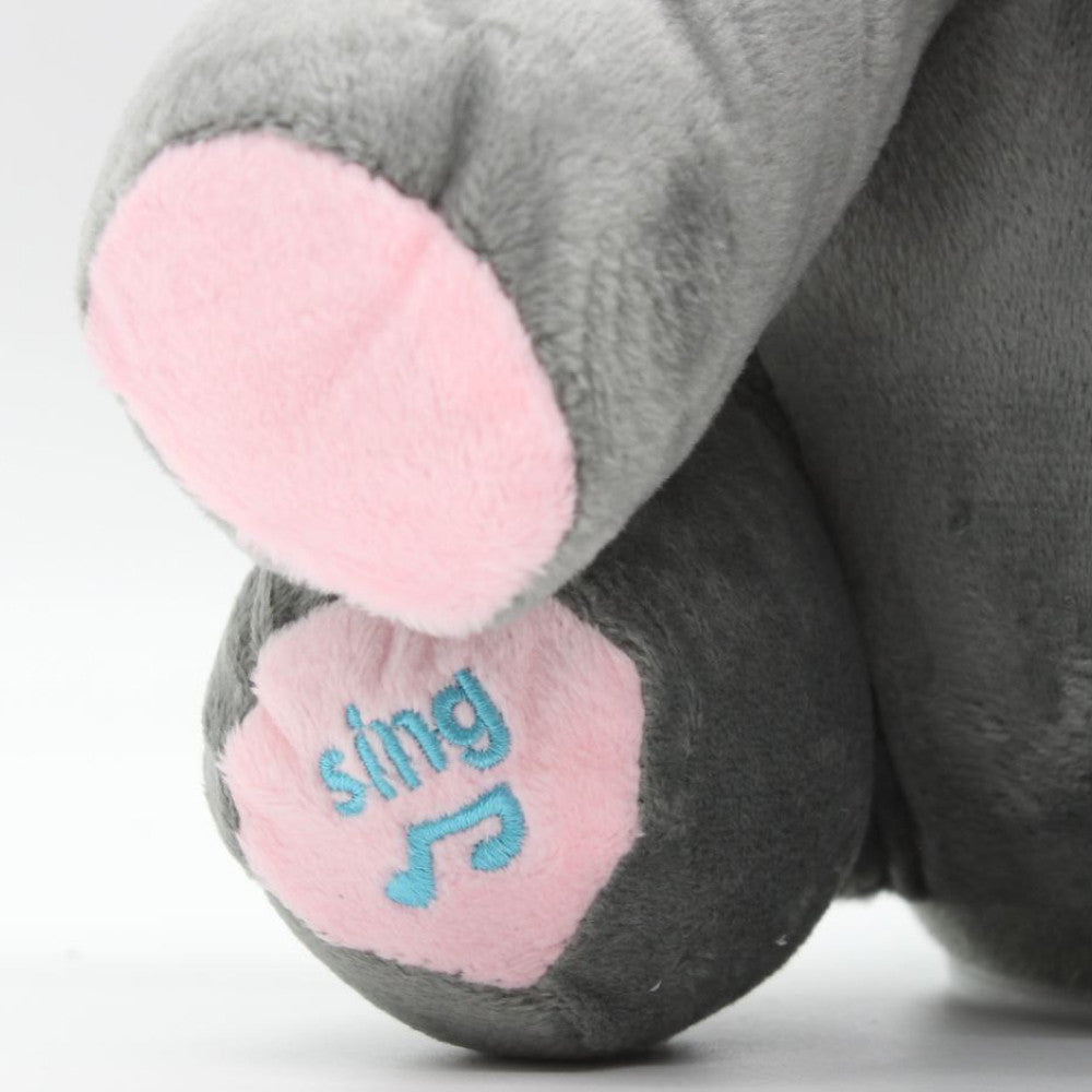 М'яка іграшка Слоник грає в хованки 35см, від батарейок / Інтерактивна іграшка Слон / Іграшка слоник плюшевый