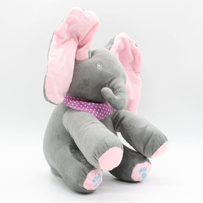 М'яка іграшка Слоник грає в хованки 35см, від батарейок / Інтерактивна іграшка Слон / Іграшка слоник плюшевый