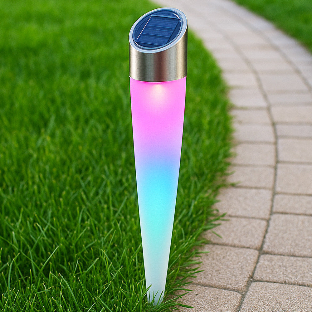 Садовий ліхтар з сонячною панеллю 35см, 1шт, RGB / Декоративний світильник для саду / Газонний ліхтар
