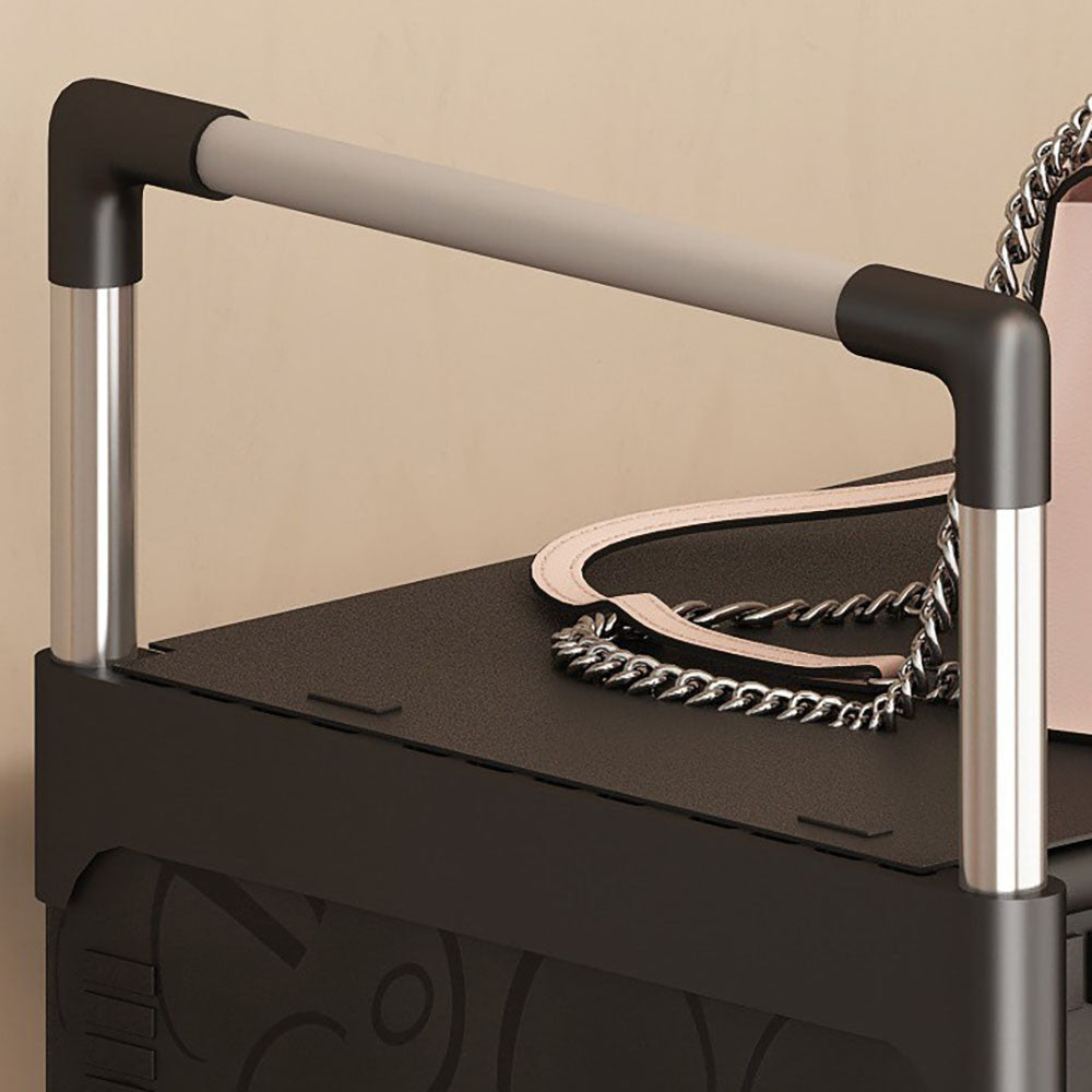 Полиця для взуття на 6 ярусів, 140х62х28см, Чорна / Багатоярусний стелаж для взуття / Взуттєва полиця