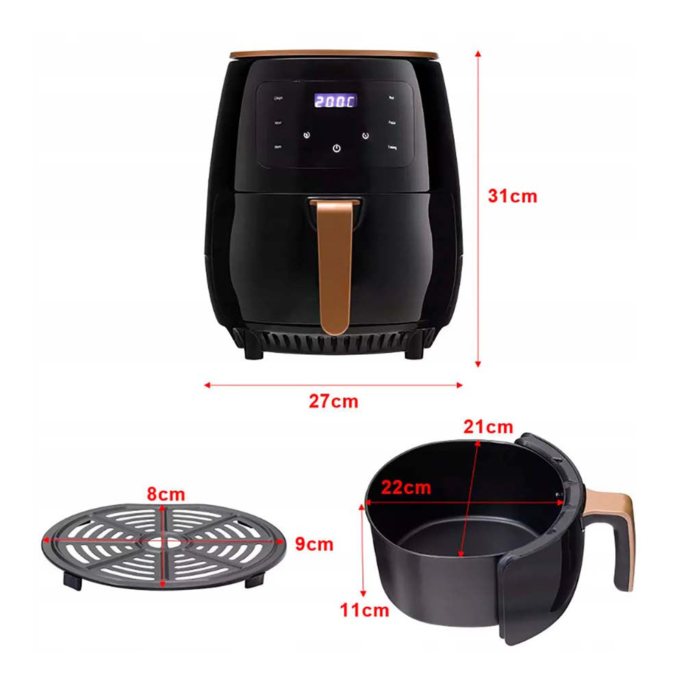 Аерофритюрниця на 6л, 3600Вт, Maxtop / Аерогриль / Електрична фритюрниця / Мультипіч