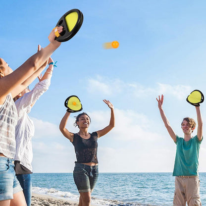 Ігровий набір «Повітряний теніс» (2 ракетки, 4 м'ячі) / Розвиваюча гра злови м'яч / Тенісний комплект
