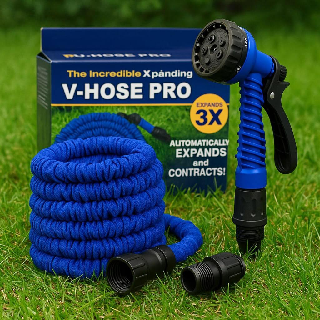 Садовий шланг 7,5м, 15м, 22,5м, 30м, 37,5м, 45м, 52,5м, 60м, 75м, MAGIC HOSE, Синій / Поливочний шланг з розпилювачем
