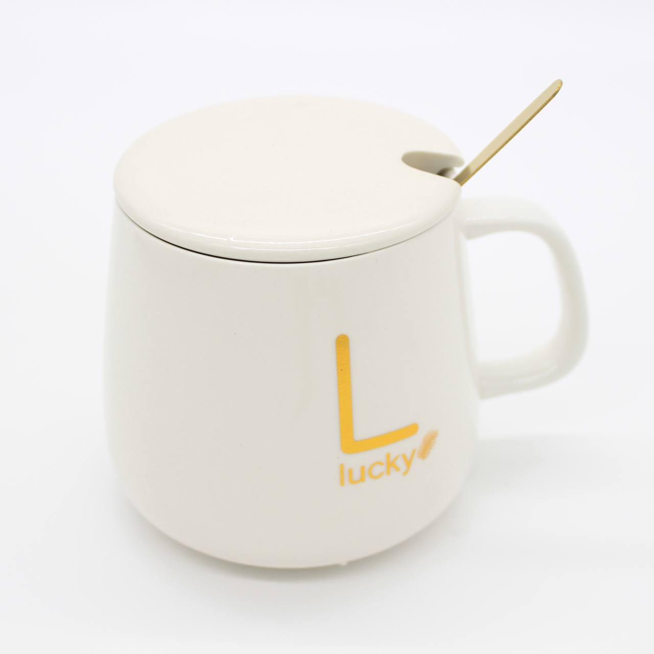 Чашка 400мл на підставці з підігрівом до +55 °С, Біла / Чашка керамічна з ложкою