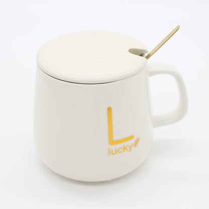 Чашка 400мл на підставці з підігрівом до +55 °С, Біла / Чашка керамічна з ложкою