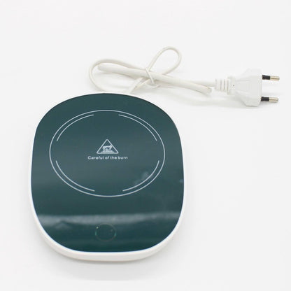 Чашка 400мл на підставці з підігрівом до +55 °С, Зелена / Чашка керамічна з ложкою в подарунковій упаковці