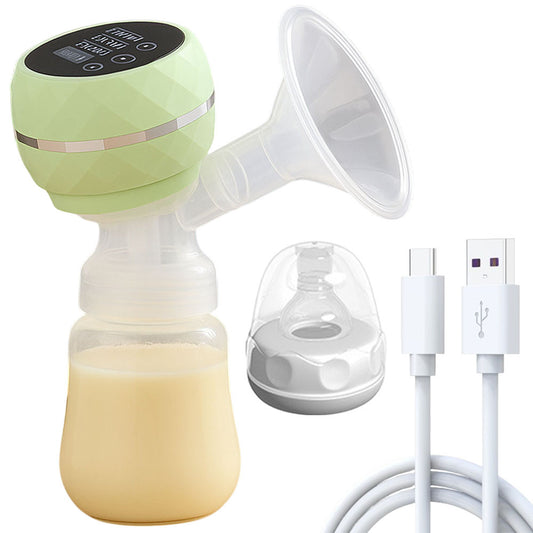 Електричний молоковідсмоктувач з LED-дисплеєм, 180мл, USB, Зелений / Бездротовий зціджувач для грудного молока