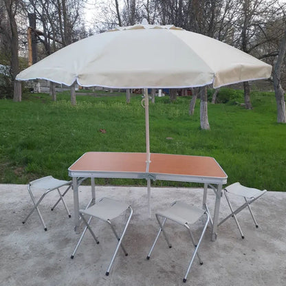 Складний стіл для пікніка 4 стільця, 120х70х60см, Бамбук / Туристичний стіл розкладний / Стіл для кемпінгу