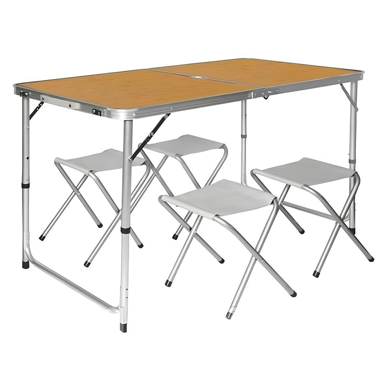 Складний стіл для пікніка 4 стільця, 120х70х60см, Бамбук / Туристичний стіл розкладний / Стіл для кемпінгу