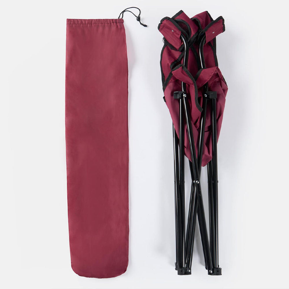 Складаний стілець зі спинкою, до 100 кг, в чохлі, 80х75х50 см, Бордовий / Складне крісло для риболовлі / Туристичний стілець