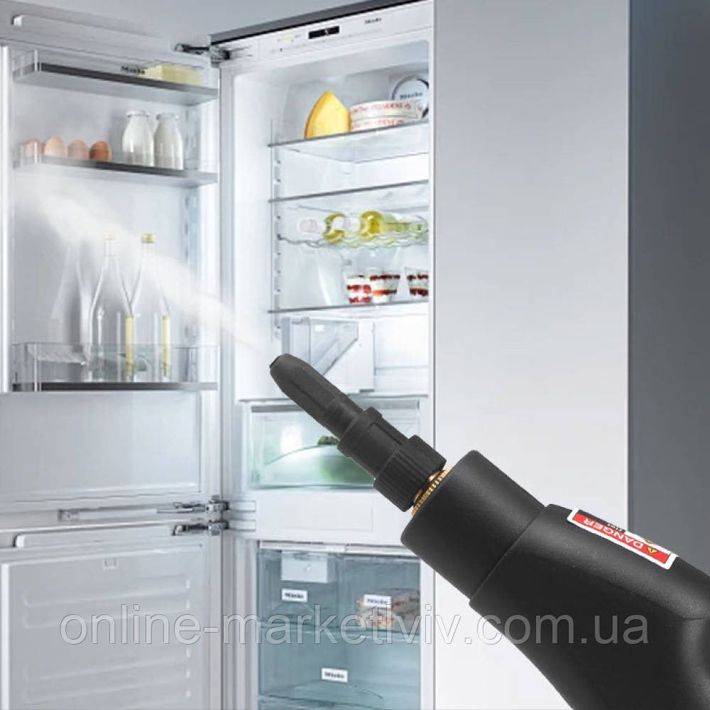 Компактний пароочисник для дому 2500Вт, 1,2л + 7 насадок / Парогенератор для прибирання / Ручний пароочисник високого тиску