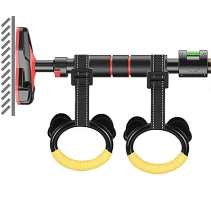 Розсувний турнік з кільцями до 150кг, 121-160см / Планка-турнік для підтягування / Турнік у дверний отвір