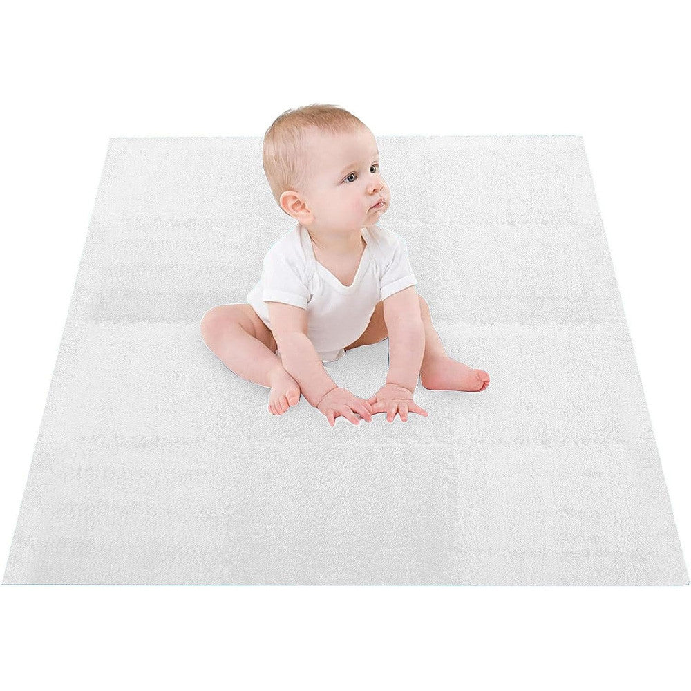 Килимок-пазл з плюшевим покриттям, 10 деталей (30х30см), Сірий / М'який пазл для підлоги / Дитячий килимок-пазл