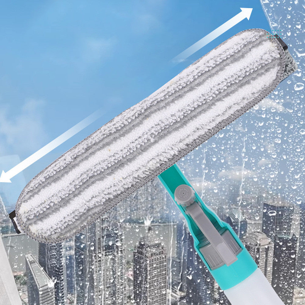 Щітка для миття вікон 4в1 + насадка мікрофібра, з пульверизатором / Щітка-скребок для вікон