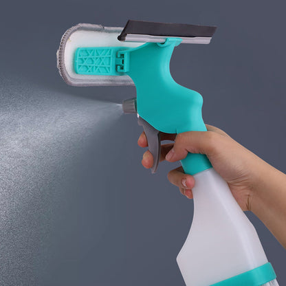 Щітка для миття вікон 4в1 + насадка мікрофібра, з пульверизатором / Щітка-скребок для вікон