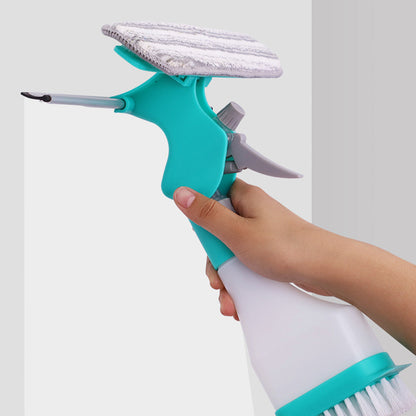 Щітка для миття вікон 4в1 + насадка мікрофібра, з пульверизатором / Щітка-скребок для вікон