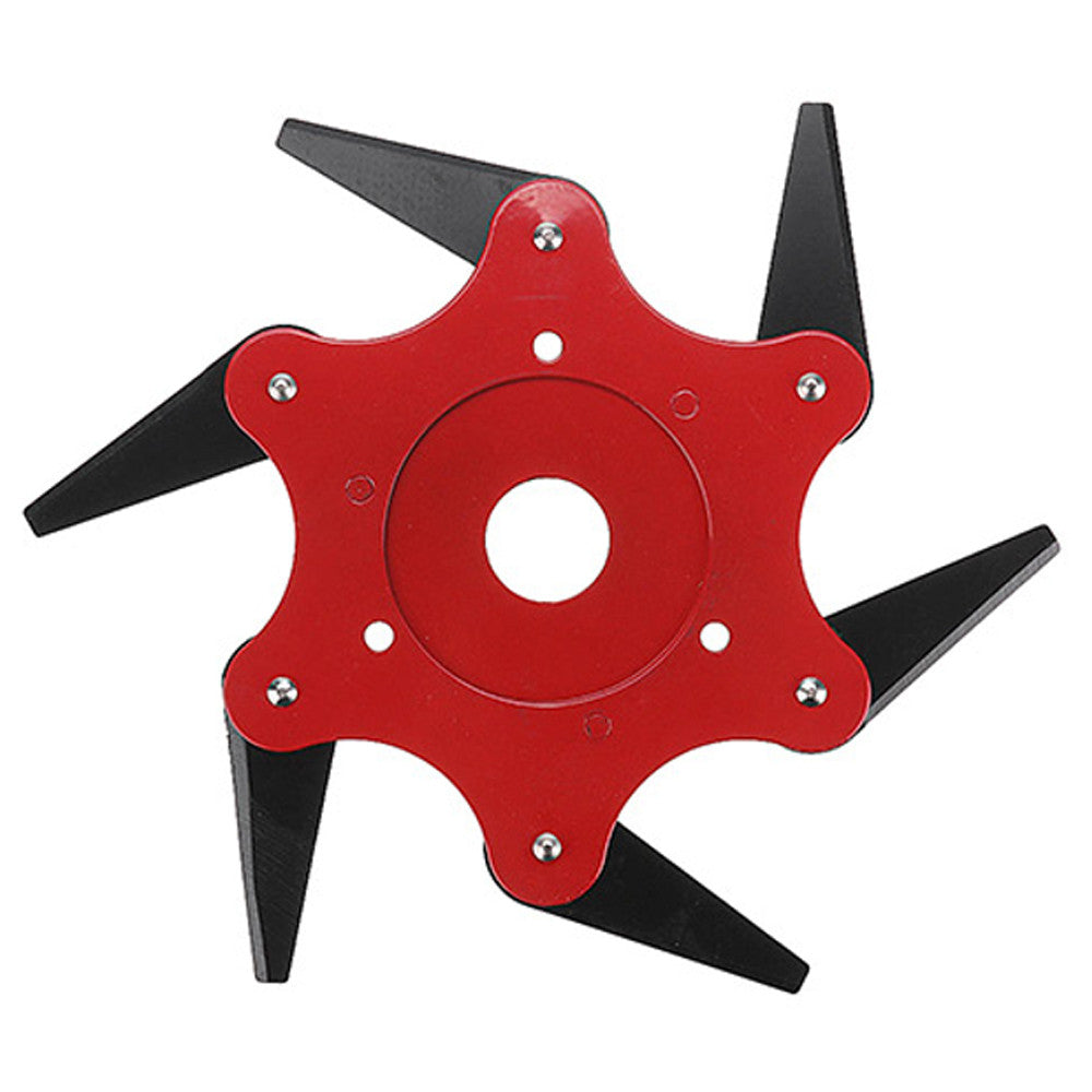 Ніж для садового тримера 6-ти сегментний, Червоний / Ніж на мотокосу / Ніж для мотокоси / Ніж на тример садовий