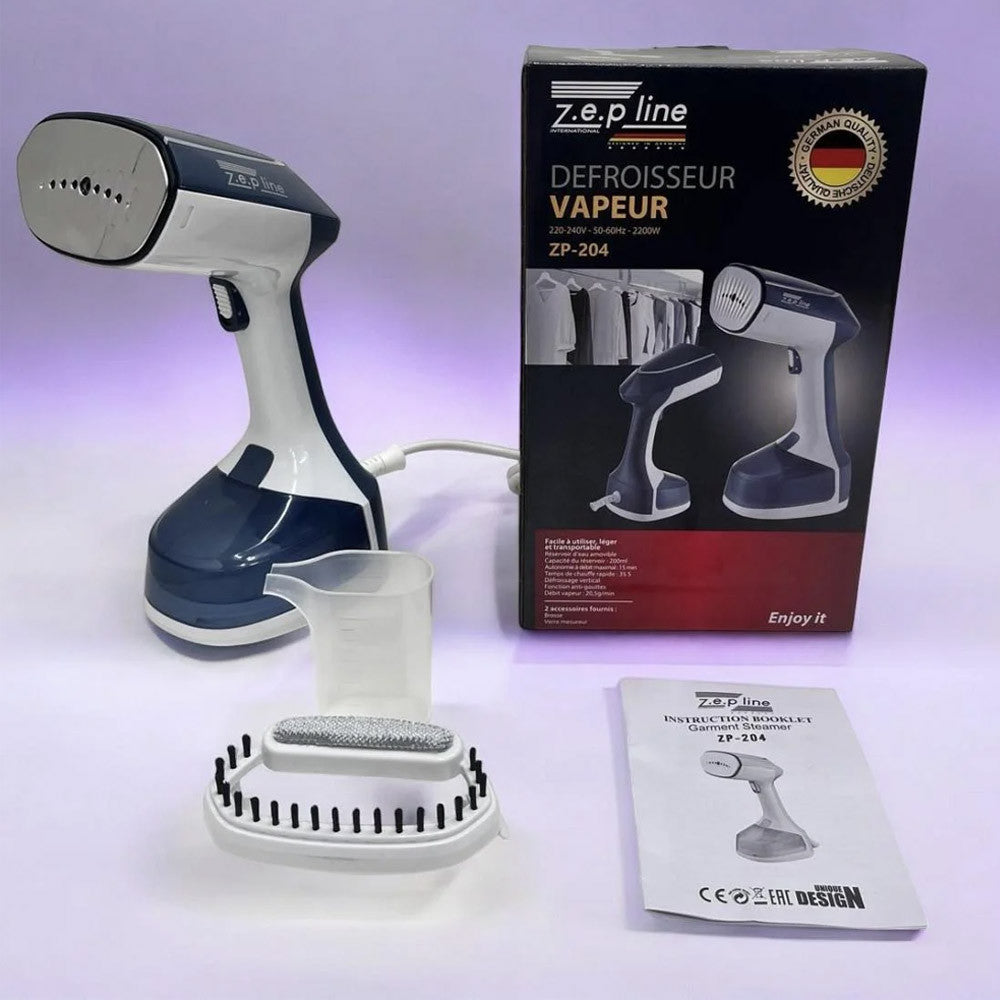 Ручний відпарювач для одягу Zepline ZP-204, 2500 Вт, 300 мл, синій / Вертикальний відпарювач