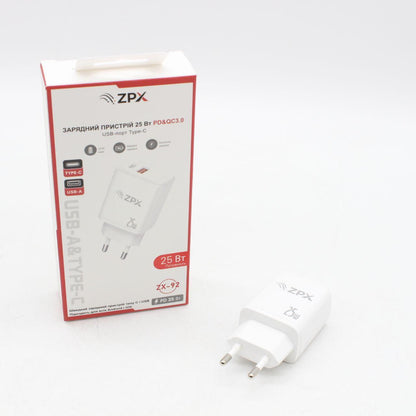 Мережевий адаптер 25Вт Type-C зі швидкою зарядкою / Блокування для заряджання / Зарядний пристрій