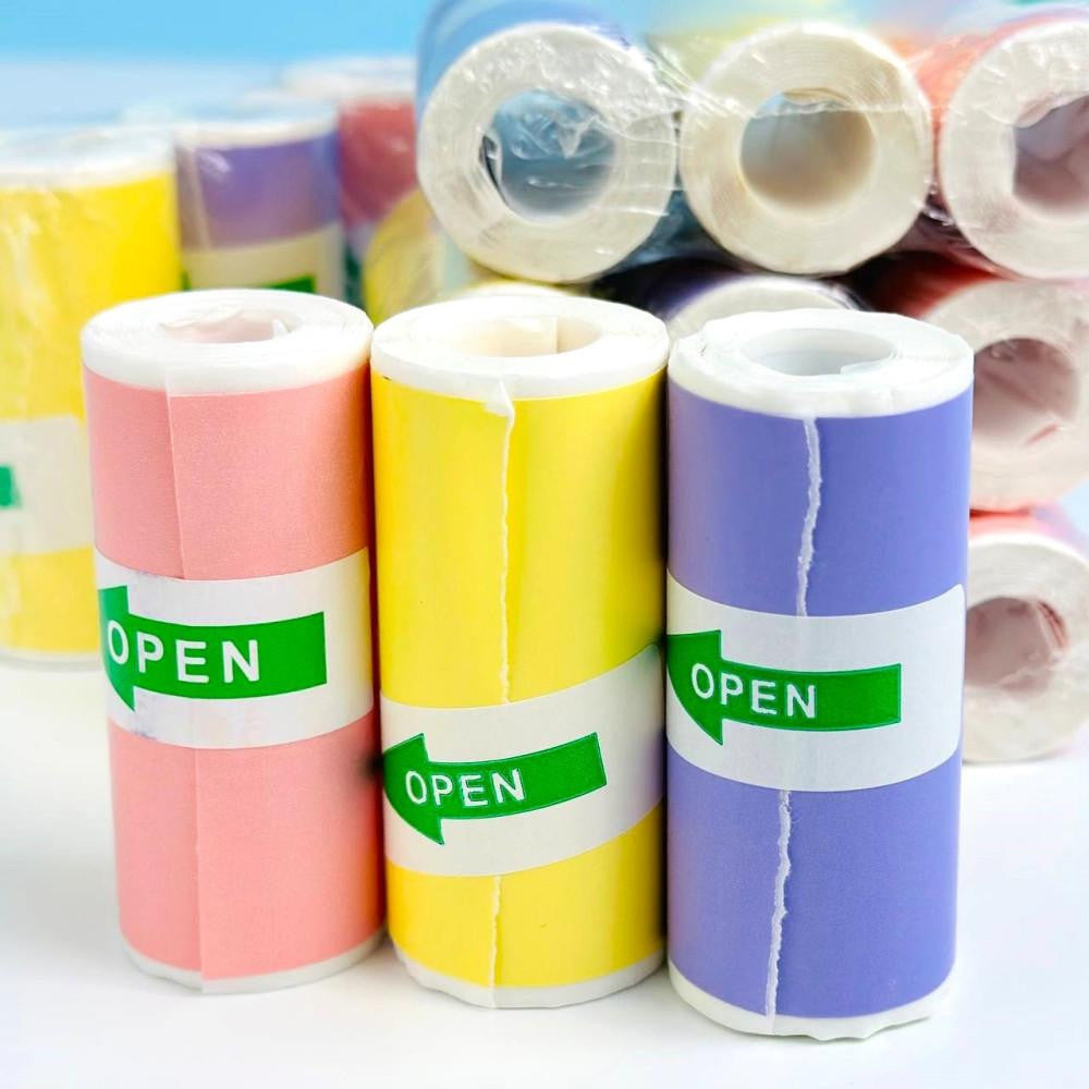 Самоклеючий термопапір для міні-принтера 57x25мм, 3 кольори / Набір кольорового паперу для термопринтера