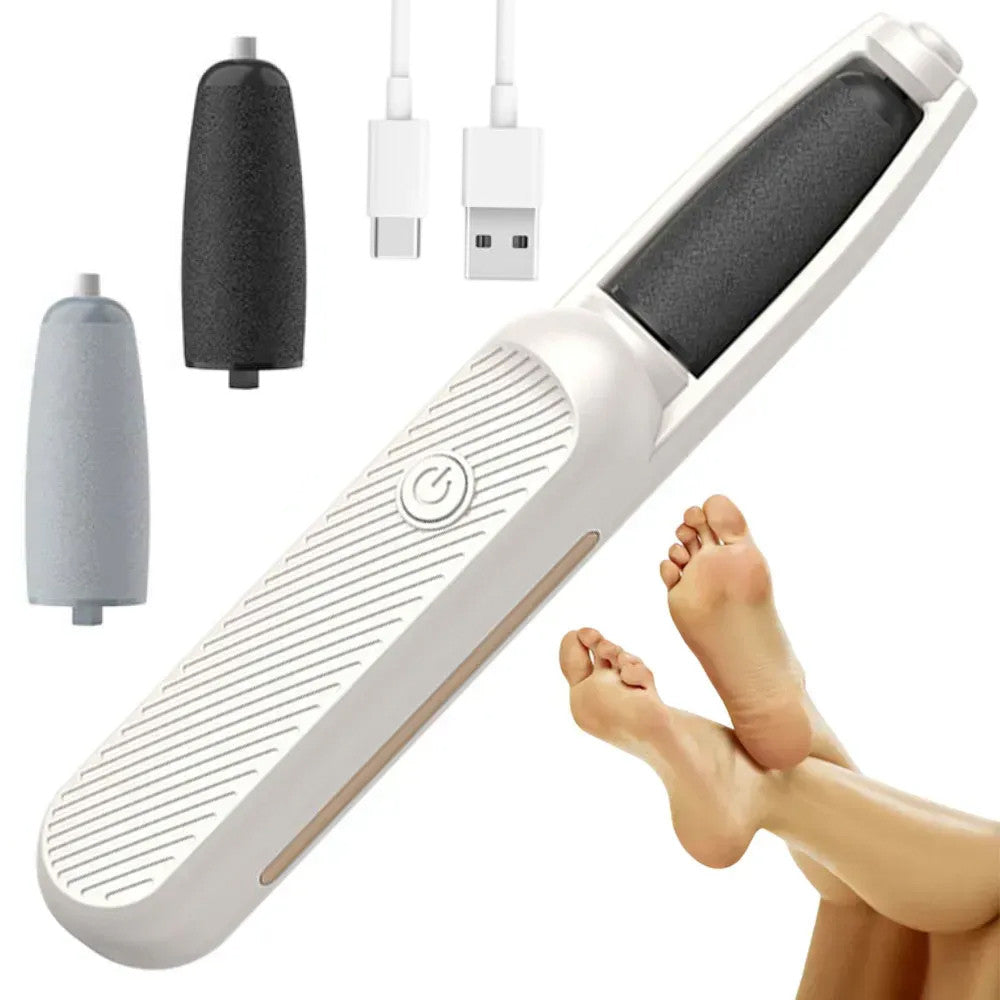 Електрична пемза для ніг + 2 насадки, з USB / Акумуляторна роликова пилка для стоп