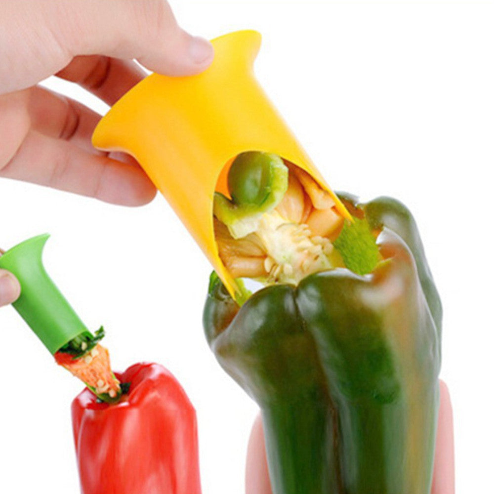 Прилад для чищення перцю, Жовтий / Ніж для видалення серцевини овочів / Чистилка для перцю