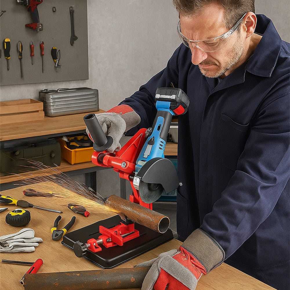 Стійка для болгарки 115-125мм, TZ-6103, Червоний / Підставка для кутової шліфувальні машини / Тримач для УШМ