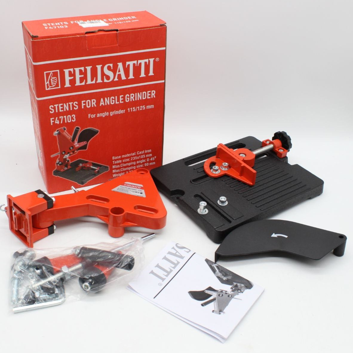 Стійка для болгарки 115-125мм, TZ-6103, Червоний / Підставка для кутової шліфувальні машини / Тримач для УШМ