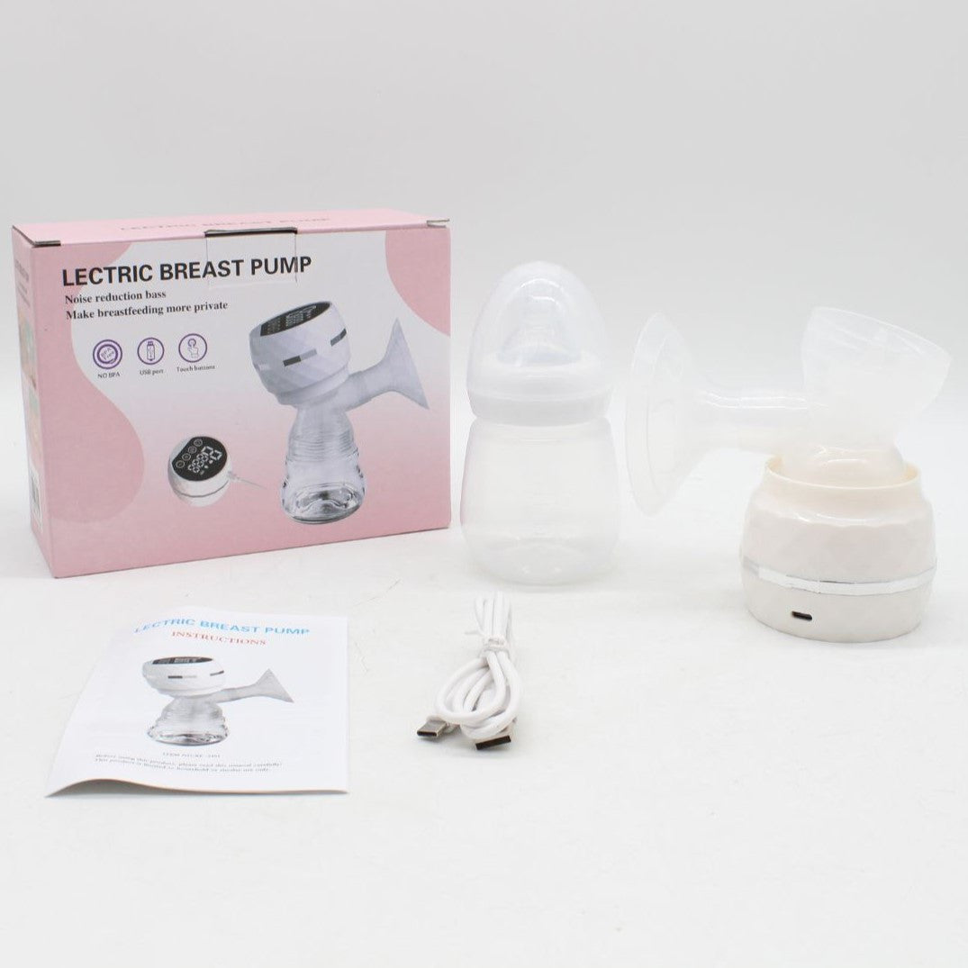 Електричний молоковідсмоктувач з LED-дисплеєм, 180мл, USB, Білий / Бездротовий зціджувач для грудного молока