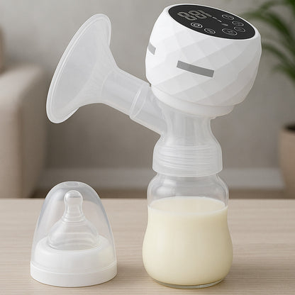 Електричний молоковідсмоктувач з LED-дисплеєм, 180мл, USB, Білий / Бездротовий зціджувач для грудного молока