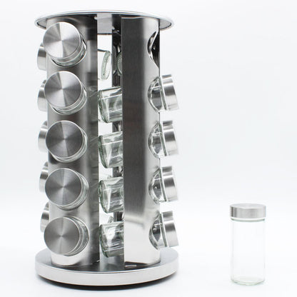Набір для спецій та приправ 20 баночок (34х18см), з поворотом на 360 / Баночки для спецій / Карусель для спецій