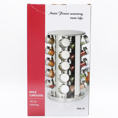 Набір для спецій та приправ 20 баночок (34х18см), з поворотом на 360 / Баночки для спецій / Карусель для спецій