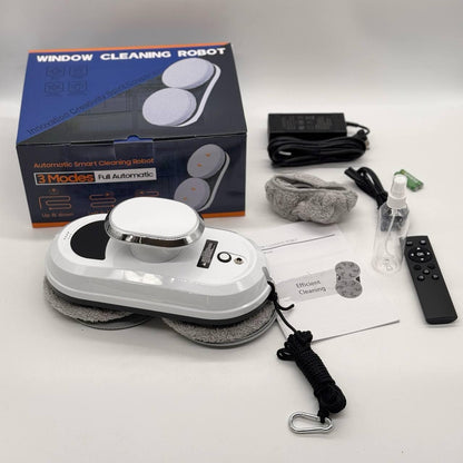 Розумний робот мийник вікон 4 насадки, Пульт, від мережі/акумулятора / Робот пилосос для вікон / Робот для миття вікон