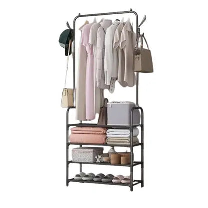 Підлогова вішалка для одягу 178х60х26см, Clothes Rack Up, Чорний / Стійка-вішалка в передпокій / Стійка для одягу