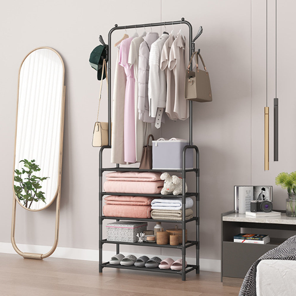 Підлогова вішалка для одягу 178х60х26см, Clothes Rack Up, Чорний / Стійка-вішалка в передпокій / Стійка для одягу