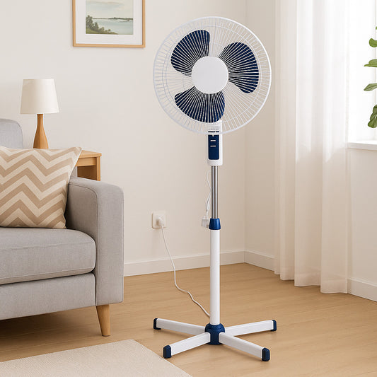 Вентилятор підлоговий 40Вт, 3 швидкості, Білий / Побутовий вентилятор / Вентилятор для дому / Кімнатний вентилятор