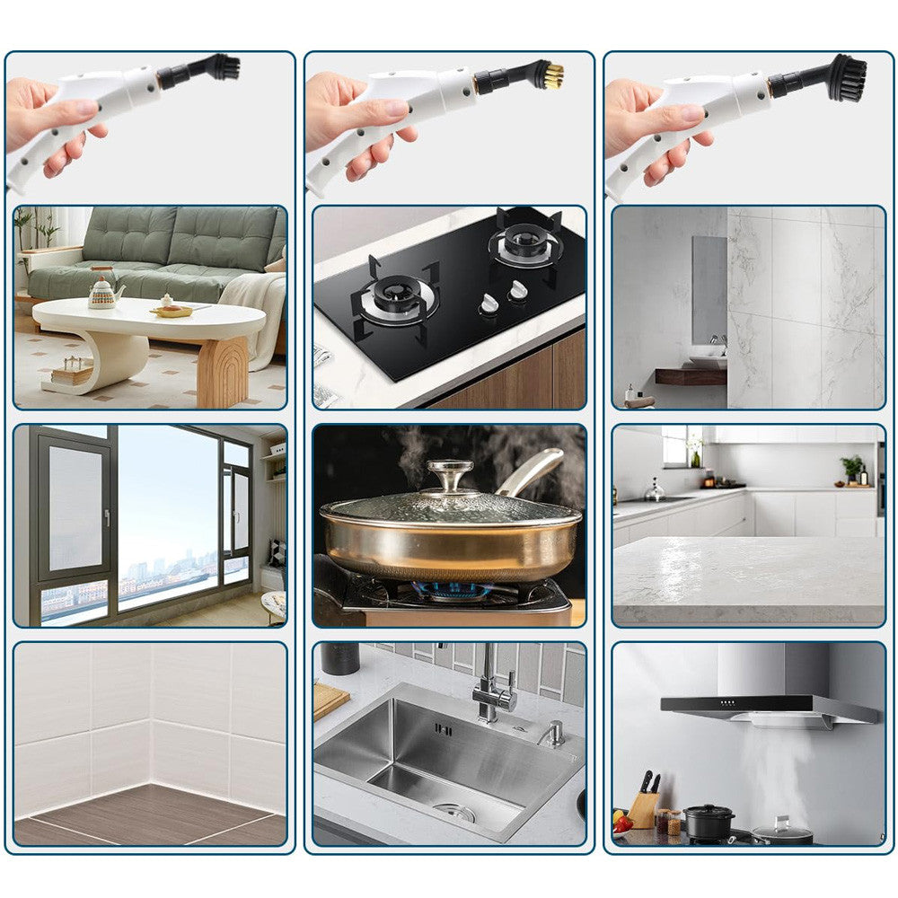 Багатофункціональний пароочисник + 7 насадок, 1,2л, 2500Вт / Ручний пароочисник для прибирання