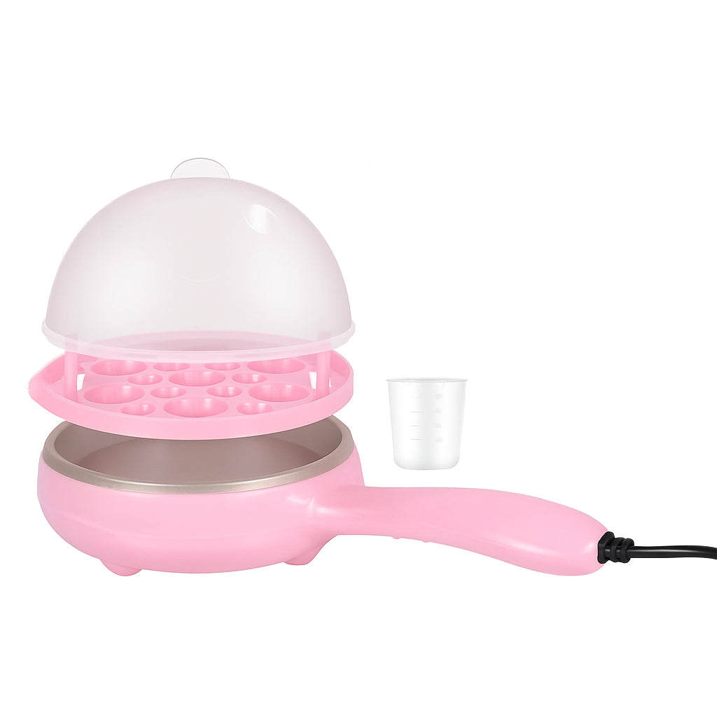 Міні-сковорода електрична рожева з антипригарним покриттям 350 Вт 33393 / Електросковорода / Сковорода електрична