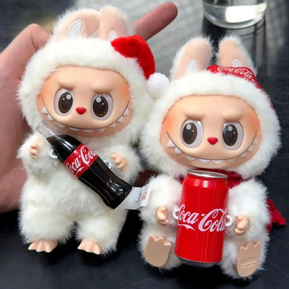 М'яка іграшка-брелок Labubu "Coca-Cola", 17см, Сюрприз / Плюшева фігурка Лабубу / Іграшка сюрприз Labubu